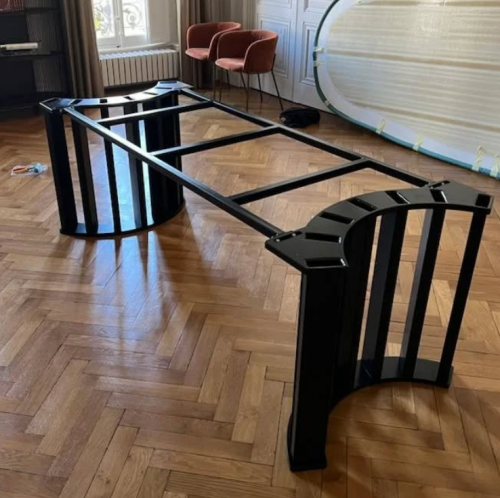 pied de table métal laqué noir